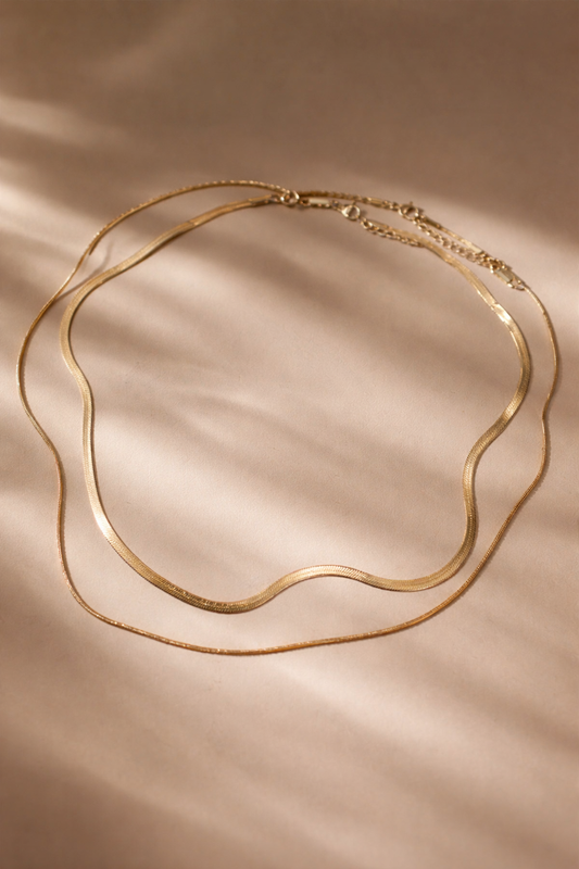 Collier Doubles Chaînes Serpent